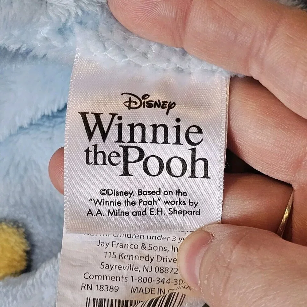 Winnie The Pooh Light Blue Plush Throw Blanket Tiktok Viral 50 X‎ 70 NWOT